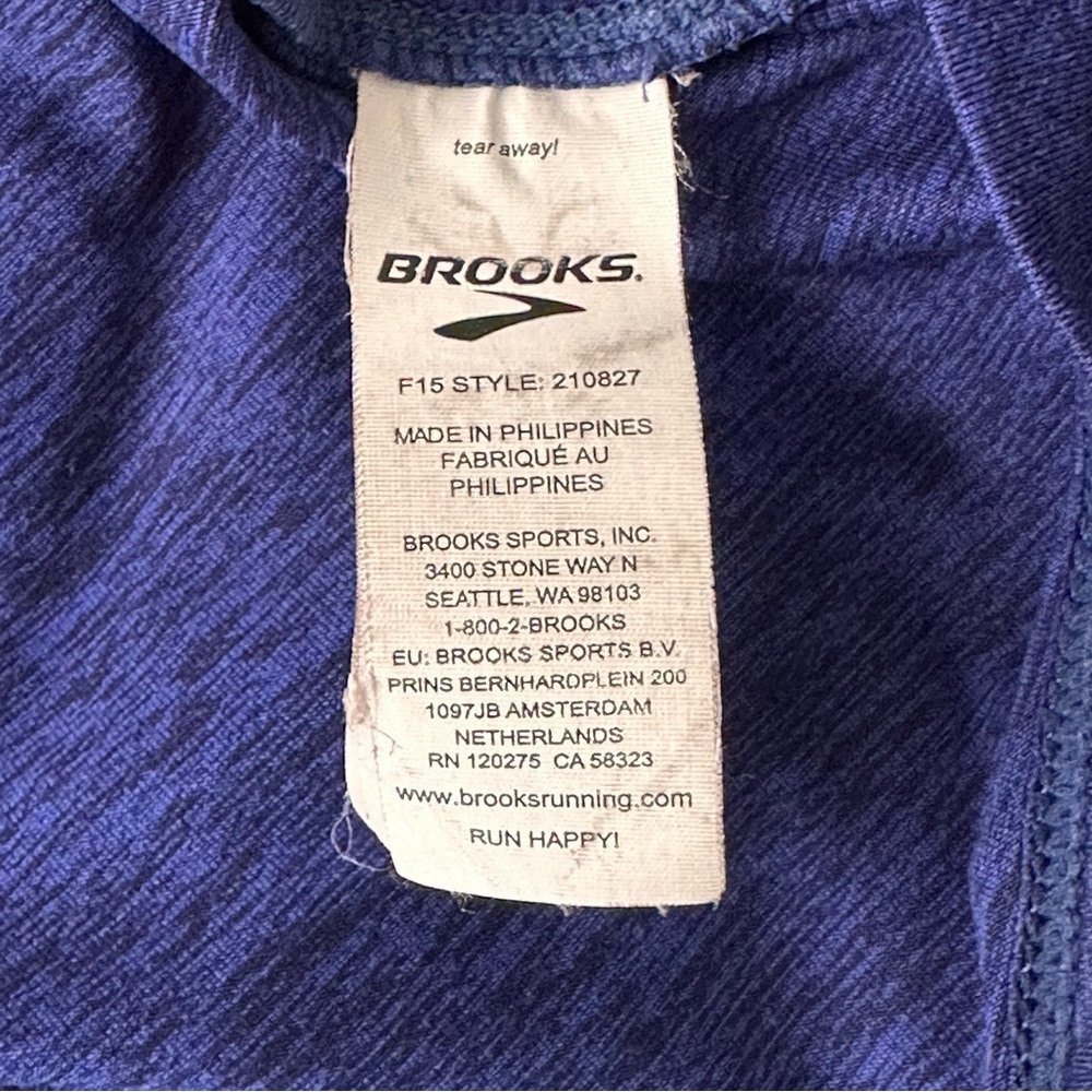 BROOKS Run Happy‎ Men’s Half Zip Running Shirt Blue Performance Pullover Large - Picture 11 of 14